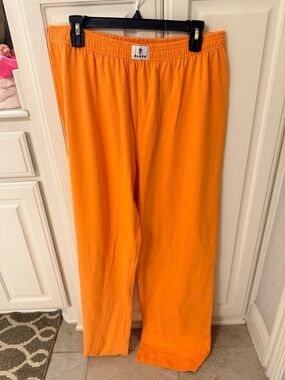 Parke Bright Peachy Orange Elastic Waist Pants
